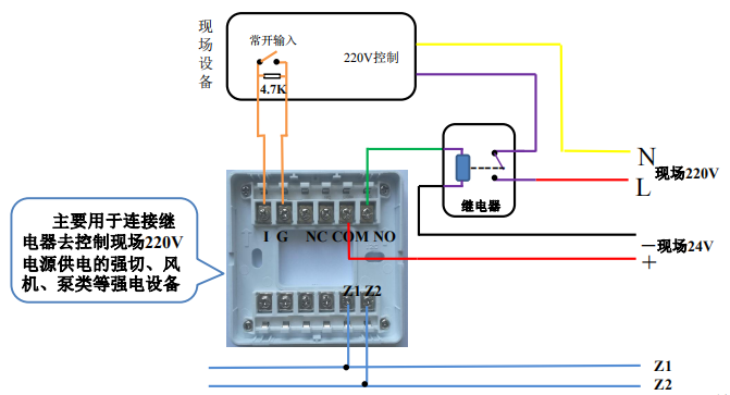 GST-LD-8361輸入輸出模塊接線(xiàn)示意圖